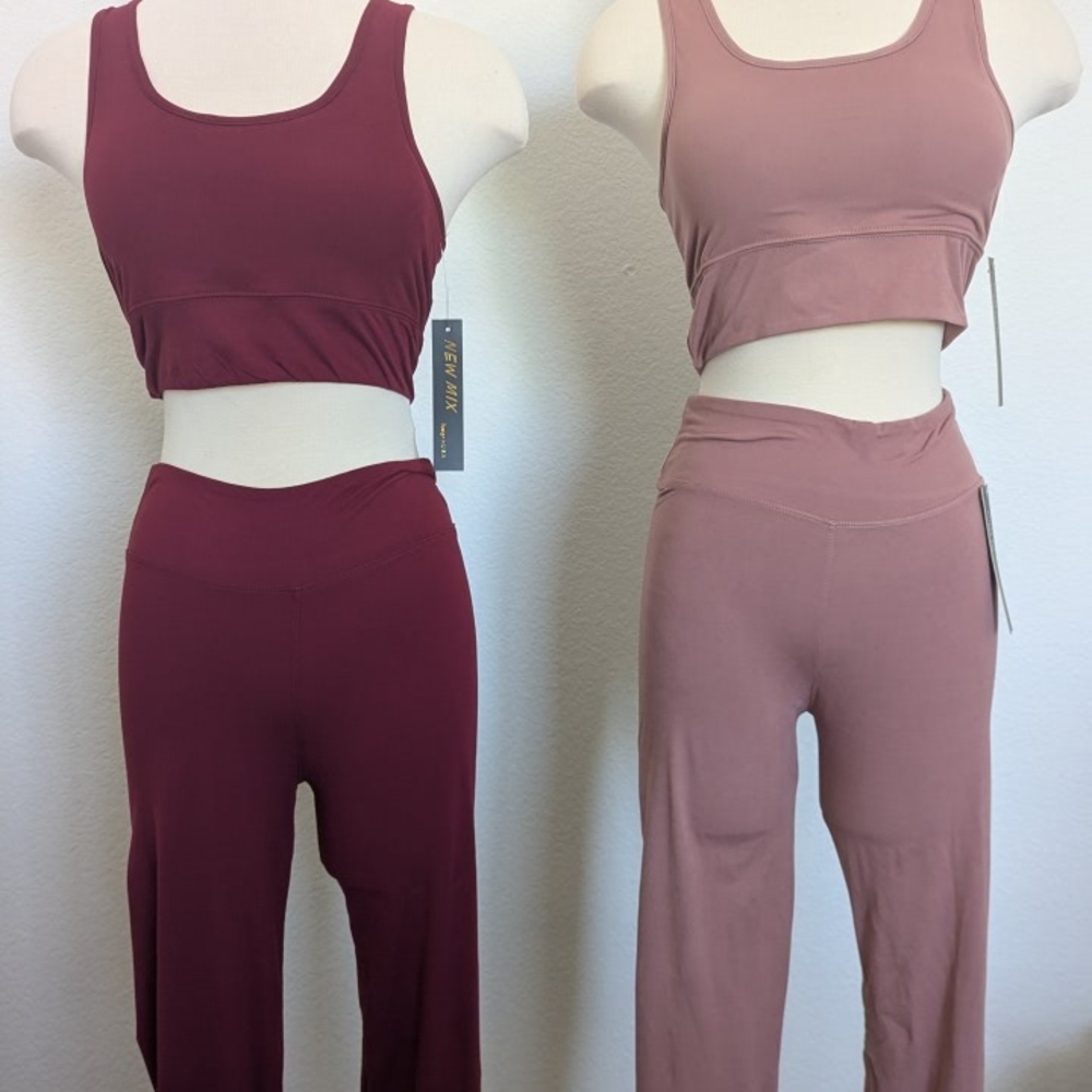 New Mix Red and Pink Leggings High-Waisted Stretch